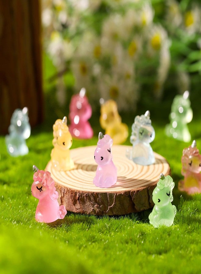 Fuyamp 60pcs Luminous Mini Resin Unicorn Miniature Glow in The Dark Tiny Unicorn Ornament DIY Charms for Garden, Landscape, Aquarium, Dollhouse, Birthday Party, Room Crafts Decor - Image 5