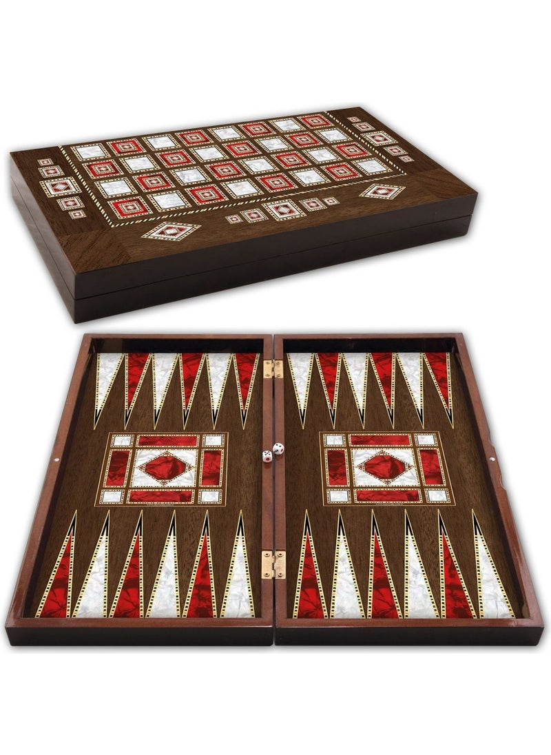 Güneş Avm - Alsepeteavm Polyester Mother of Pearl Backgammon Small Size - Image 1