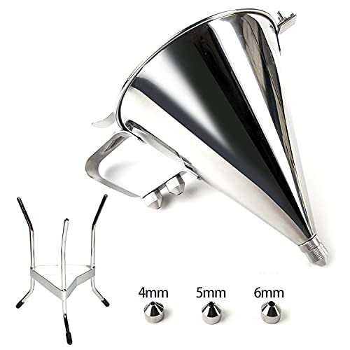MYOYAY Commercial Stainless Steel Confectionery Funnel Dispenser 18L Pancake Batter Dispenser with Stand and 3 Nozzles 14 15 16 Great for Pancakes Chocolate Sauces Batter Pastry Work - Image 3