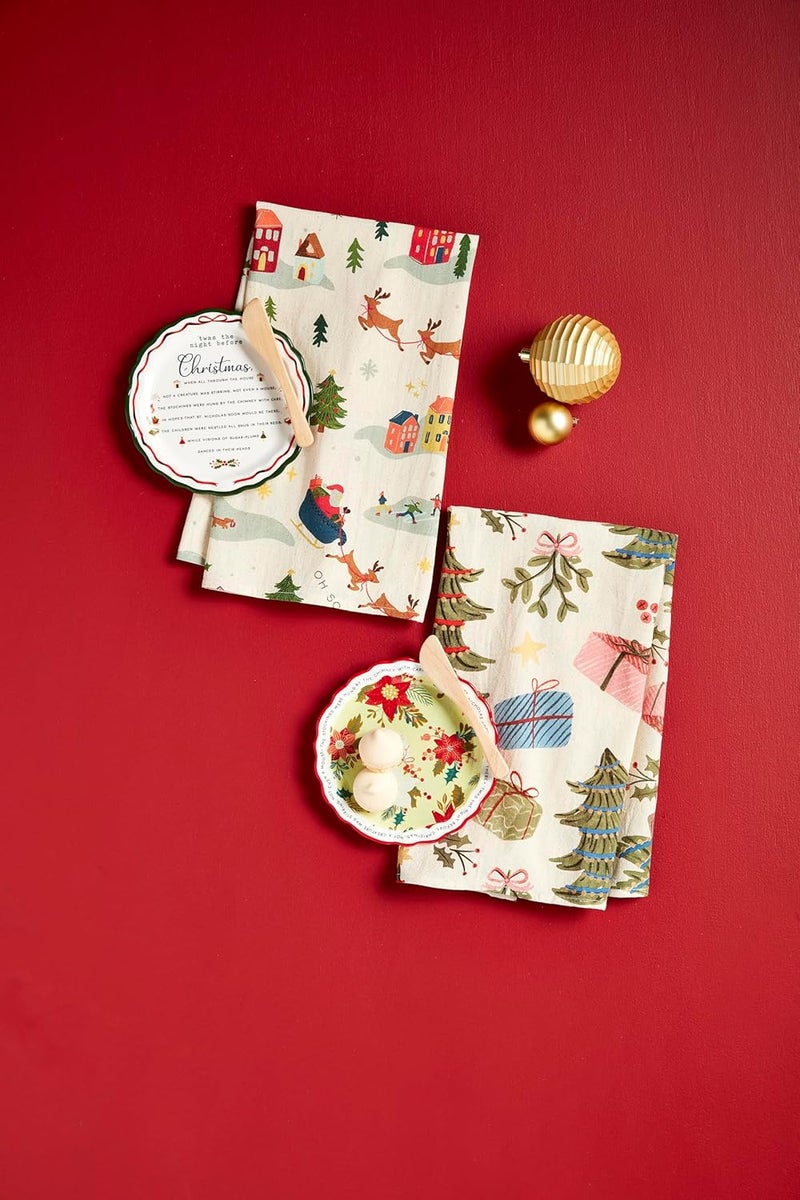 Mud Pie Appetizer Set plate 6 12 dia Poinsettia - Image 2