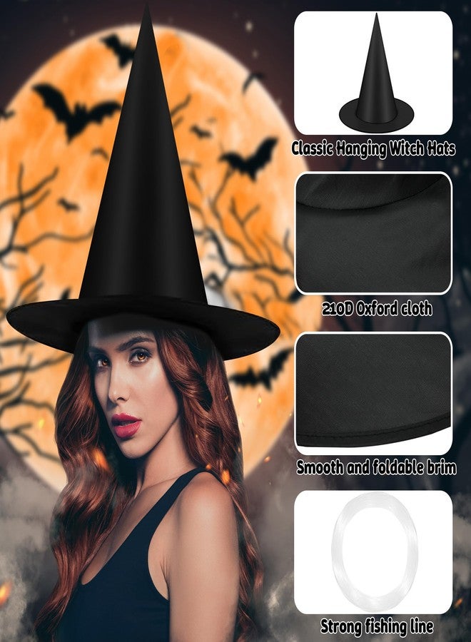 Helimoto 6PCS Halloween Witch Hats, Black Hanging Witch Hat - Image 3