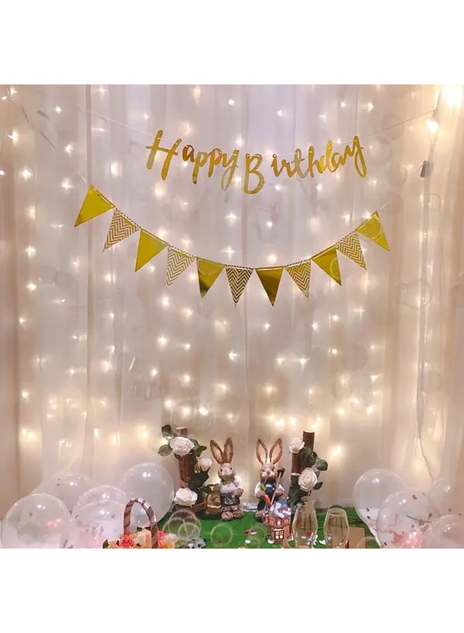 Golden Happy Birthday Banner Garlands 2 Pack Paper Party Decorations for Weddings - Image 5