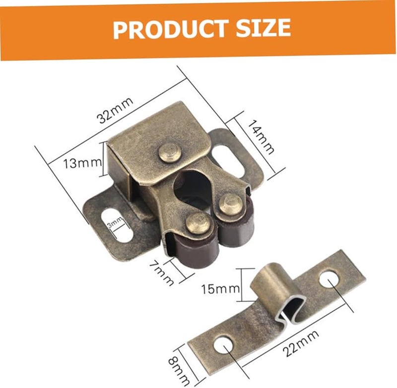 مشابك خزانة ذات دعامة مزدوجة ذات تشطيب عتيق 20 قطعة مشابك أبواب خزانة بنابض محمل - Image 4