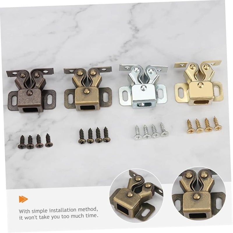 مشابك خزانة ذات دعامة مزدوجة ذات تشطيب عتيق 20 قطعة مشابك أبواب خزانة بنابض محمل - Image 3