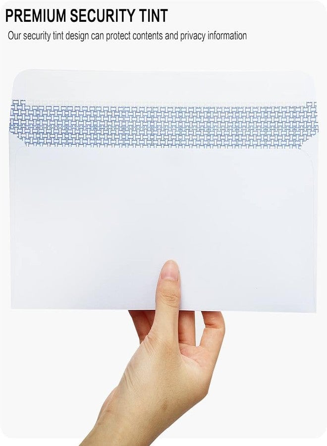 HERKKA 100 Pack #10 Double Window Security Self-Seal Envelopes - Suitable Size for Multiple Business Statements, Quickbooks Invoices, and Return Envelopes, Size 4-1/8 x 9-1/2 - White - 24 LB - Image 4