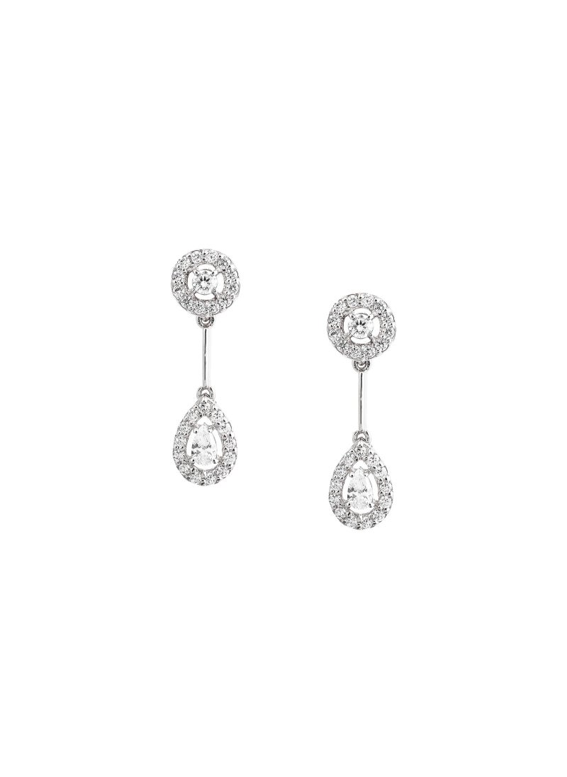 AWNL - Women's Tear Drop Earrings with Zirconia - Image 1