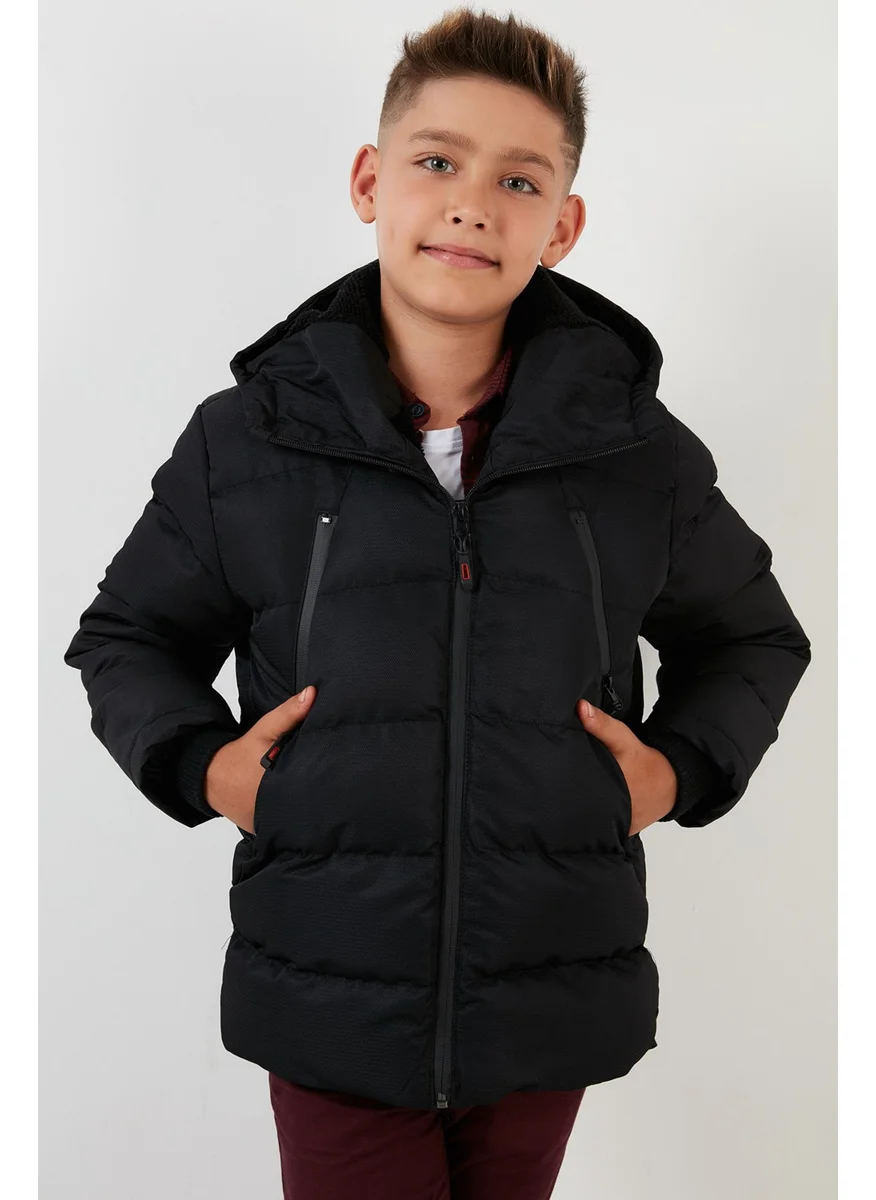 Lela Plush Lined Hooded Puffer Coat with Zipper Pockets Boys' Coat 5760040