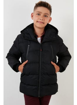 Lela Plush Lined Hooded Puffer Coat with Zipper Pockets Boys' Coat 5760040  - Image 3