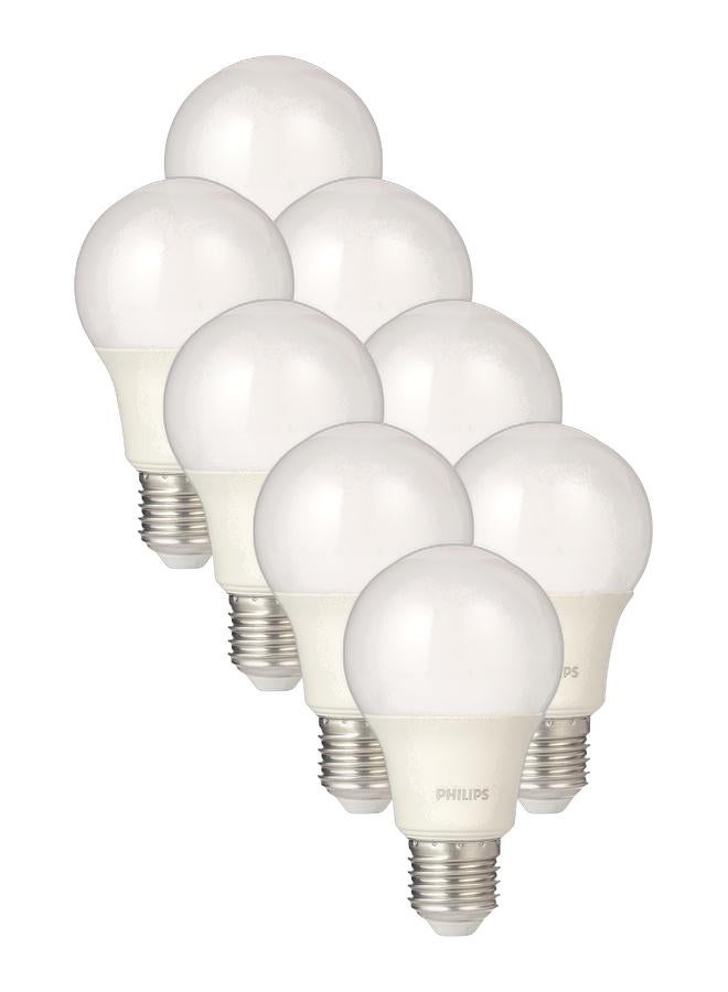 Philips LED Bulb 7W E27 3000K 230V, Warm White (Pack of 8)  - Image 1