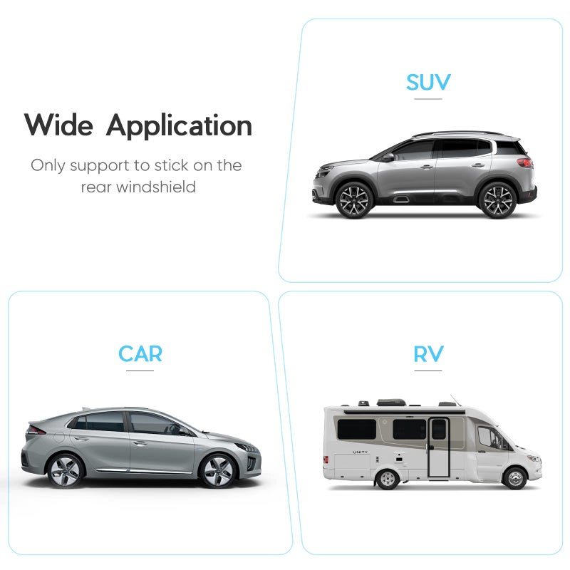 Pixelman Rear Camera Holder, Dash Cam Mount for Rear Windshield, Car Recorder Backup Bracket for Rearview Mirror, Reverse Camera Mount for SUV, Truck, RV, Auto - Image 4