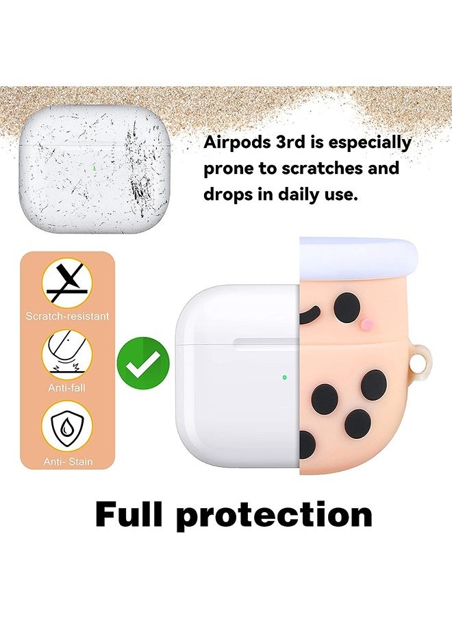 Generic - Airpod 3 Protective Case Cover with Keychain, Soft Silicone Protective Cover, Cartoon Shockproof Case Compatible with Airpod 3 - Image 1