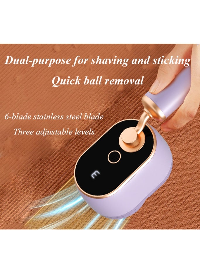 Lint Remover, 6-Blade Rechargeable Fabric Shaver with Suction, 3-Speed Smart Display for Sweaters and Coats, Home and Travel Use - Image 4