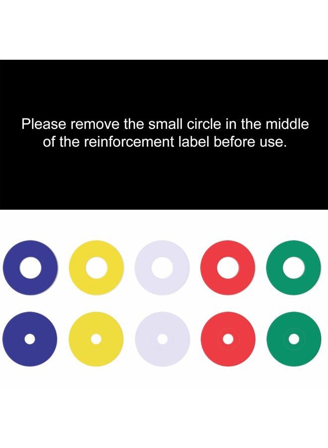 Chengu 400 Pieces Self-Adhesive Reinforcement Labels for Repairing Holes and Strengthening Holes, Round, Multicolored - Image 3