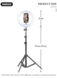 DUNISO Selfie Ring Light with Extendable Floor Tripod and Phone Holder, Dimmable LED Beauty Camera Ring light with 360 Degrees Shooting Arm for Makeup, Photo Selfie, Video Recording, Live Streaming  - Image 4