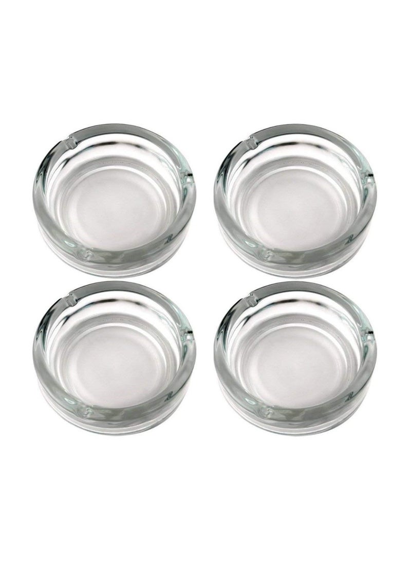 Set of 4 Elegant Round Glass Ashtray - Image 1