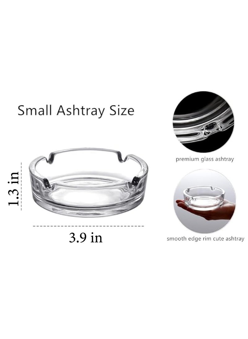 Set of 4 Elegant Round Glass Ashtray - Image 2