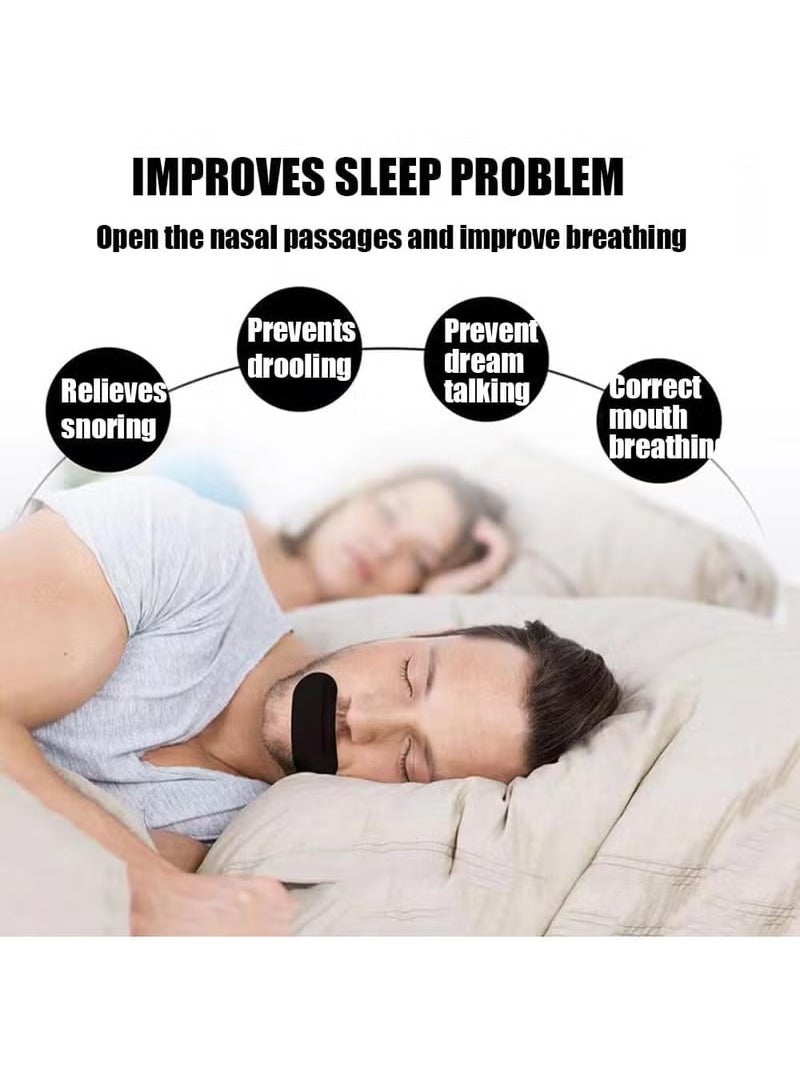 ATRJSZ 30 Pcs Sleeping Mouth Tape, Comfortable & Breathable Mouth Tape, Say No to Snoring, Comfortable Sleep & Breathing (Black) - Image 3