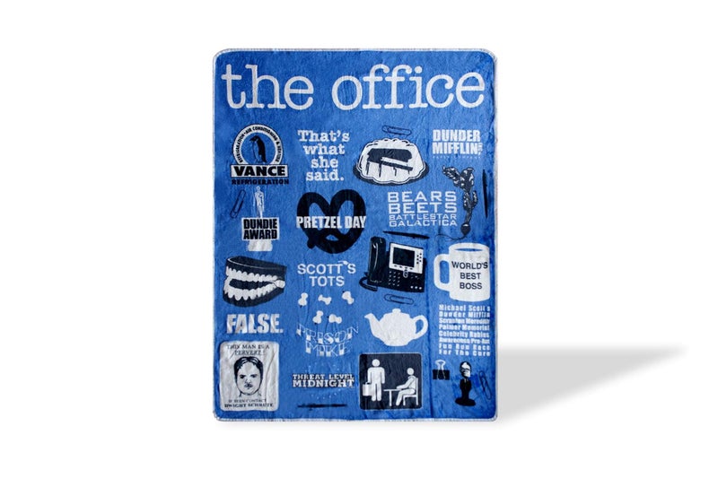 JUST FUNKY The Office Iconography Fleece Blanket  45 x 60Inch Soft Throw Blanket