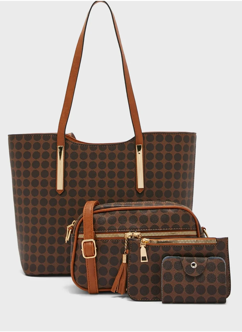 ELLA 4 In 1 Handbag Set With Tote, Crossbody, Pouch And Cardholder