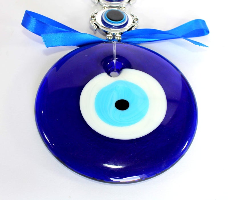 ESPLANADE Glass Evil Eye Car Door Hanging for Good Luck and Prosperity (Blue, Big) - Image 2