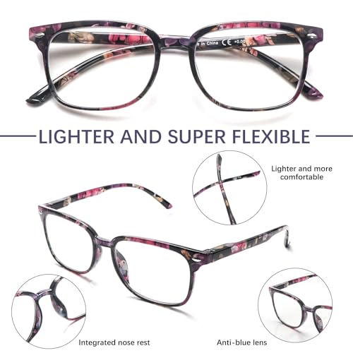 STASTEND 5 Pack Reading Glasses Blue Light Blocking for WomenComputer Readers with Spring Hinge MulticolorC7 1 multiplier_x - Image 5