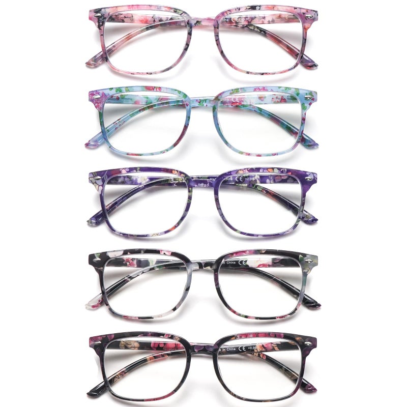 STASTEND 5 Pack Reading Glasses Blue Light Blocking for WomenComputer Readers with Spring Hinge MulticolorC7 1 multiplier_x - Image 3