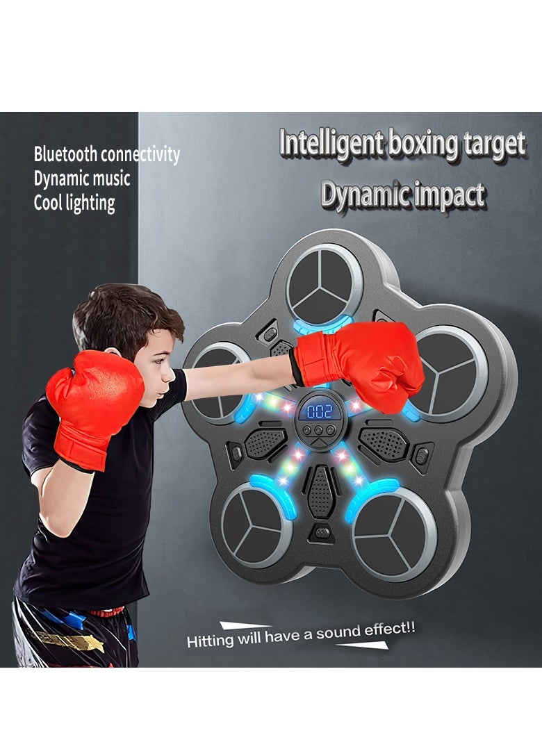 XiuWoo Machine de boxe musicale murale avec gants de boxe, 3 vitesses et lumière LED, machine de boxe intelligente Bluetooth, machine de boxe pour enfants et adultes  - Image 3