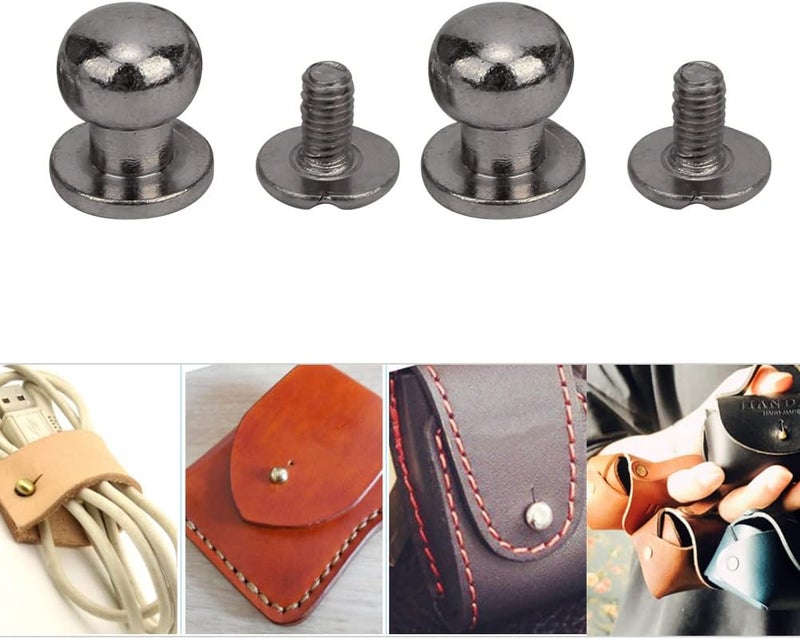 GLOGLOW DIY Copper Rivets Round Head Metal Fasteners for Leather Accessories Bags Shoes Clothing (Monk Head Gun Color 9 * 8mm) - Image 3