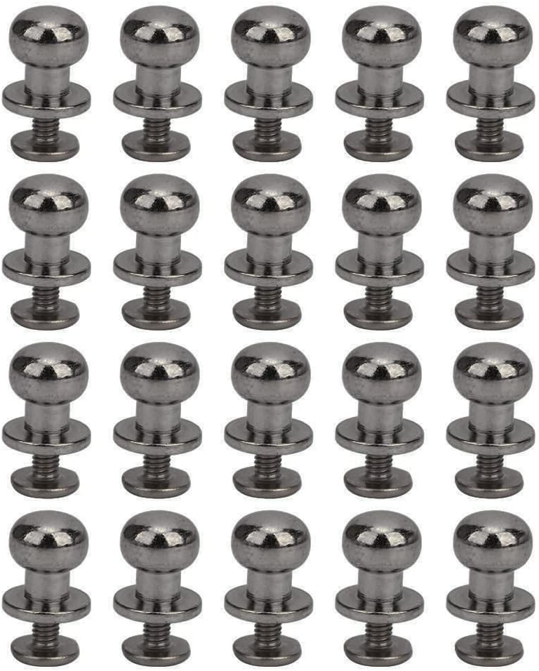 GLOGLOW DIY Copper Rivets Round Head Metal Fasteners for Leather Accessories Bags Shoes Clothing (Monk Head Gun Color 9 * 8mm) - Image 2