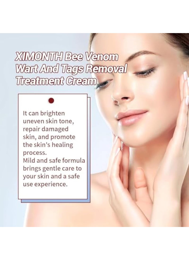 KASTWAVE 2Pcs Bee Venom Skin Care Cream, Bee Venom Wart and Tag Remover, Natural Skin Tag Remover, Skin Tag Remover for Face& Hands& Body, Bee Venom Mole and Wart Treatment Cream, Tag Recede Bee Venom for Skin  - Image 5