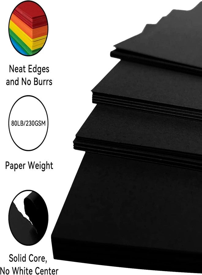 Bonmiy 15Sheets Black Cardstock Paper, 12x12 Card stock for Cricut, Thick Construction Paper for Card Making, Scrapbooking, Craft 90 lb / 250 gsm (Black) - Image 2