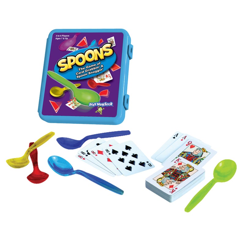 PlayMonster Spoons in a Case, Card Games for Kids - Spoons Game, Deck of Cards, Fun Family Games for Kids and Adults, Playing Cards, Game Night, Travel Games, 3-6 Multi-Player Card Game, Games for Adults, Ages 7+ - Image 2
