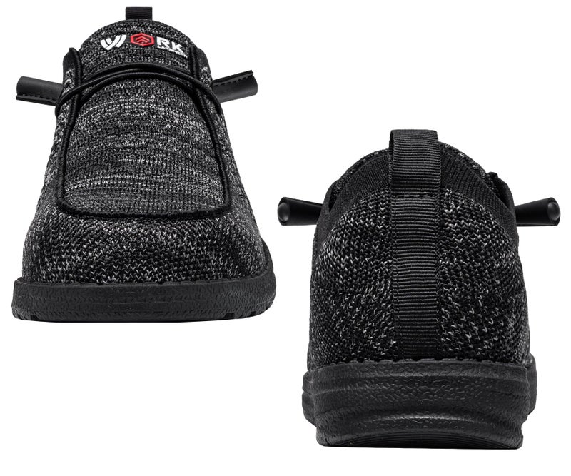 LARNMERN Slip On Steel Toe Shoes Men Lightweight Comfortable Lounging Walking Sneakers Safety Work Steel Toe Loafers(11 Men, Night Grey) - Image 3