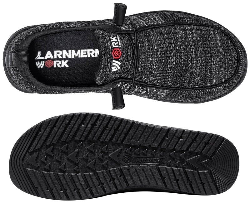 LARNMERN Slip On Steel Toe Shoes Men Lightweight Comfortable Lounging Walking Sneakers Safety Work Steel Toe Loafers(11 Men, Night Grey) - Image 4