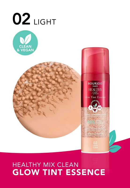 بورجوا باريس Healthy Mix Glow Tint Essence - 02 - Light, 30ml