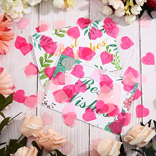 Confetti! Valentine's Day Heart Shape Tissue Confetti 1000 Pcs / 10-15 grm Paper Table Confetti for Valentine's Day, Wedding Party, Baby Shower and Balloon Decorations, 1 inch (Rose Red, Peach) - Image 3