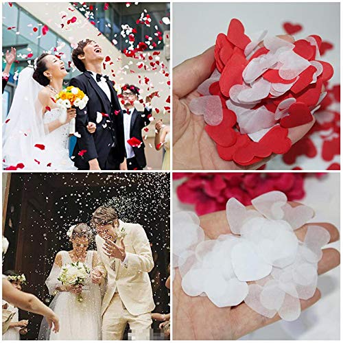 Confetti! Valentine's Day Heart Shape Tissue Confetti 1000 Pcs / 10-15 grm Paper Table Confetti for Valentine's Day, Wedding Party, Baby Shower and Balloon Decorations, 1 inch (Rose Red, Peach) - Image 5
