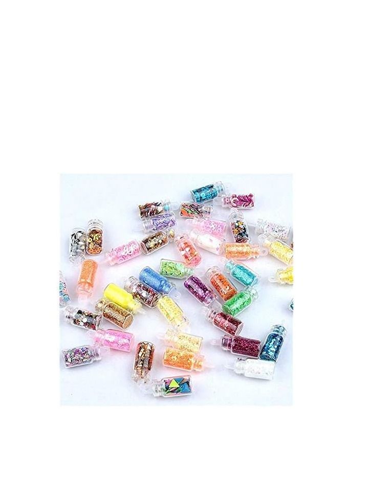 أوريتي Oriti 48 زجاجة لامعة هز جرة se لامعة مسحوق الترتر لصنع الوحل ، ثلاثي الأبعاد زخرفة فن الأظافر ، العين الشعر الوجه ماكياج الجسم ، الهواتف ، البطاقات ، دفتر القصاصات ، دعوة الحفلة - Image 3