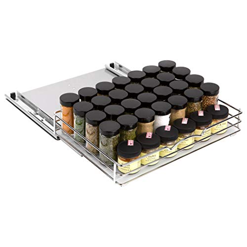 HOLDN’ STORAGE Pull Out Cabinet Organizer for Spices, Cans - Heavy Duty with Lifetime Limited Warranty- Pull Out Spice Rack- Cabinet Pull Out Shelf for Cans,Dishes, Etc, 14-3/8"Wx 10-1/2"D x 2-3/4” H, Chrome - Image 5