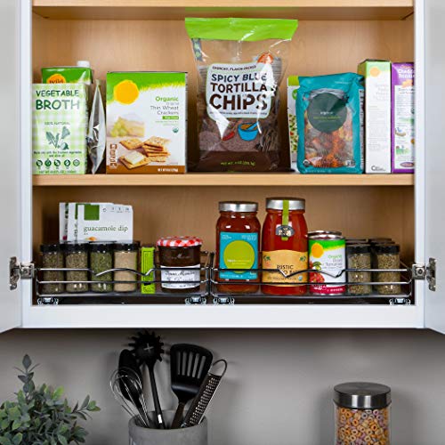 HOLDN’ STORAGE Pull Out Cabinet Organizer for Spices, Cans - Heavy Duty with Lifetime Limited Warranty- Pull Out Spice Rack- Cabinet Pull Out Shelf for Cans,Dishes, Etc, 14-3/8"Wx 10-1/2"D x 2-3/4” H, Chrome - Image 4