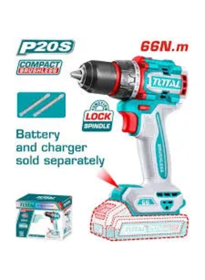 TOTAL Cordless Drill 20V 66 Newton without Battery and Charger - Image 1