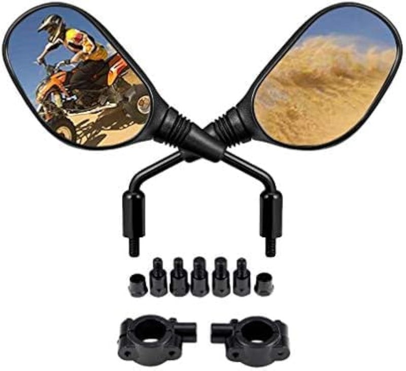 Coolboyer 1Pair Motorcycle Rear View Mirrors with 360 Degrees Adjustment - Image 1