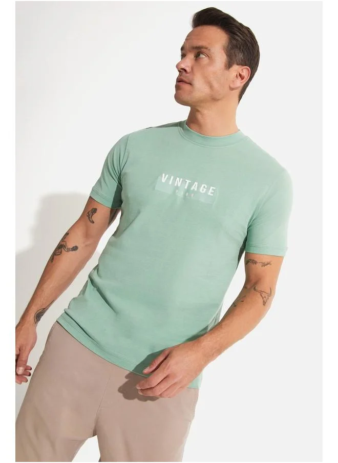 جون June Men Printed T-Shirt Light Green