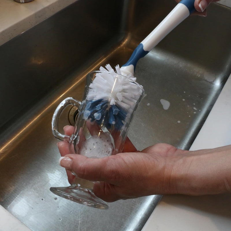 Unger 16 Flexible Glass and Bottle Scrub Brush ExtraLong NonScratch Cleaning Scrubber for Water Bottles Travel and Coffee Mugs Pitchers Vases Decanters Glassware - Image 4