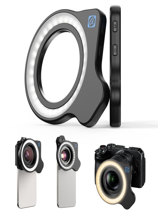 APEXEL 37mm 52mm Thread Macro Lens Fill Light, Portable Camera Lens Ring Light with High Power 32 LED/CRI 95+/45 Light Modes for APEXEL HD 100MM SLR Macro Lens Attachments - Image 1