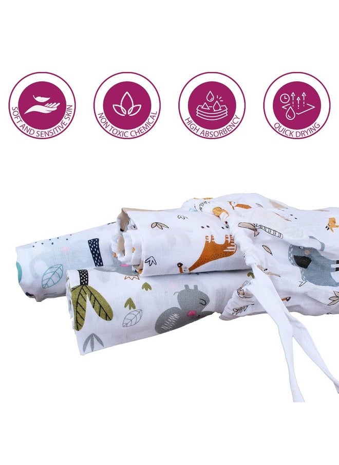 Trance Home Linen Super Ultra Soft 100% Cotton Malmal Baby Swaddle Cloth | Sheets Baby Wrap For New Born Babies Essential | New Born Receiving Blankets Swaddles (100X100 Cm, Baby Pug Set 3)  - Image 2