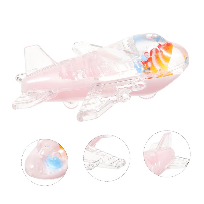 Pink Acrylic Desk Organizer Airplane Pen Holder Pencil Storage Craft Box 14x13 5cm - Image 3