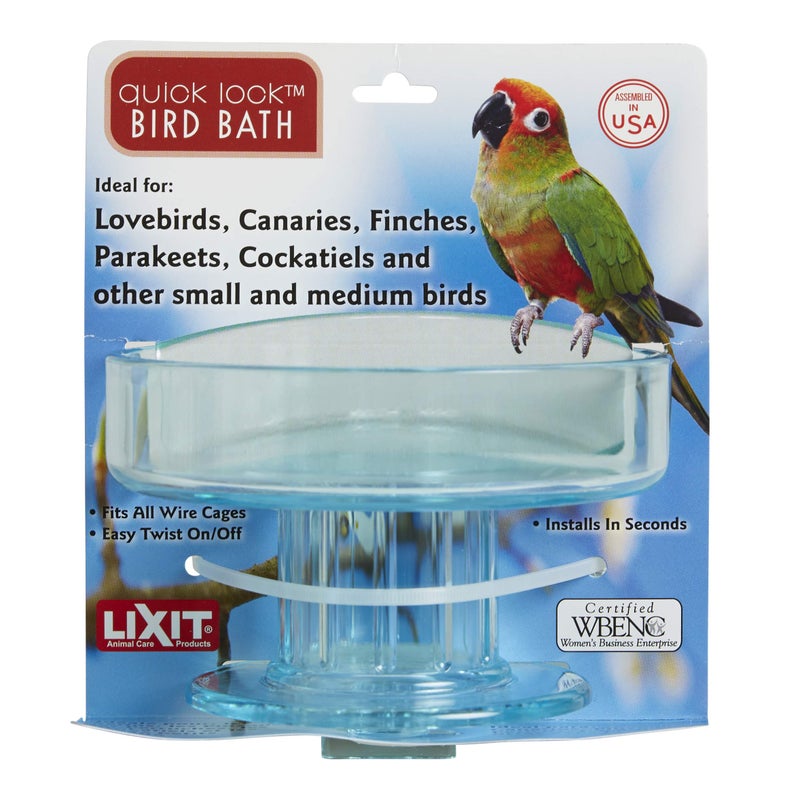 Lixit Quick Lock Bird Cage Bath for Lovebirds, Canaries, Finches, Parakeets, and Cockatiels and Other Small to Medium Feathered Friends (Pack of 1) - Image 3