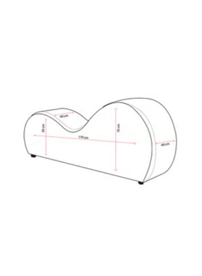هاوس ون أريكة استرخاء رومانسية شيزلونج صغيرة سادة من المخمل - بيج فاتح - 170x70x40سم - Image 5