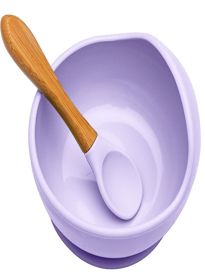pepplo Silicone Baby Bowls with Suction Stay Put Silicone Food Bowl for Babies Kids Toddlers Infants Baby Led Weaning Spoon Baby Utensils Baby Self-Feeding Bowls with Spoon (Purple) - Image 1